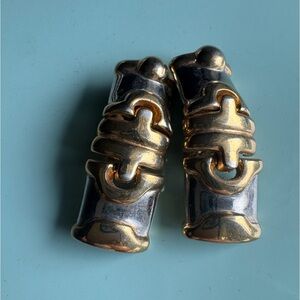 Vintage gold and silver tone clip on earrings